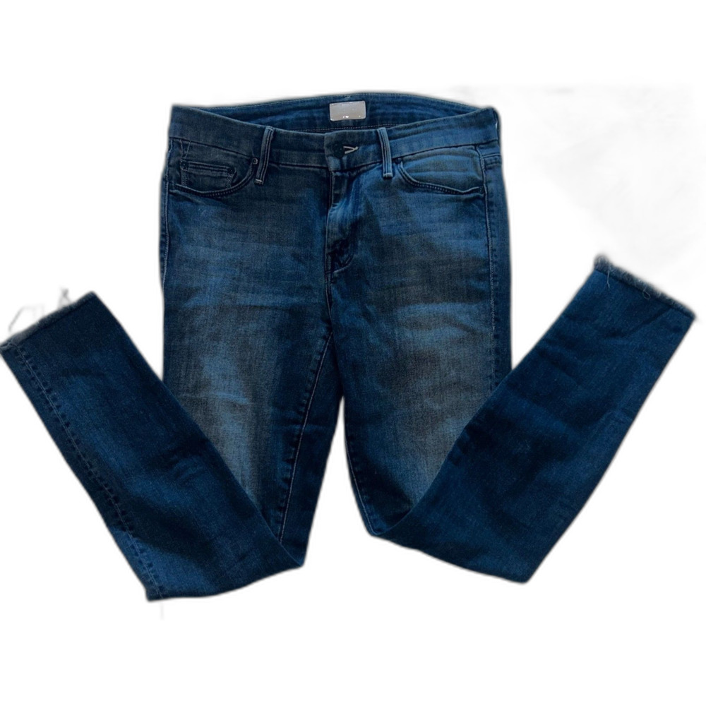 Mother The Looker Ankle Fray Repeating Love Wash Denim Jeans Size 27